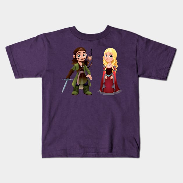 Medieval Couple Kids T-Shirt by ddraw